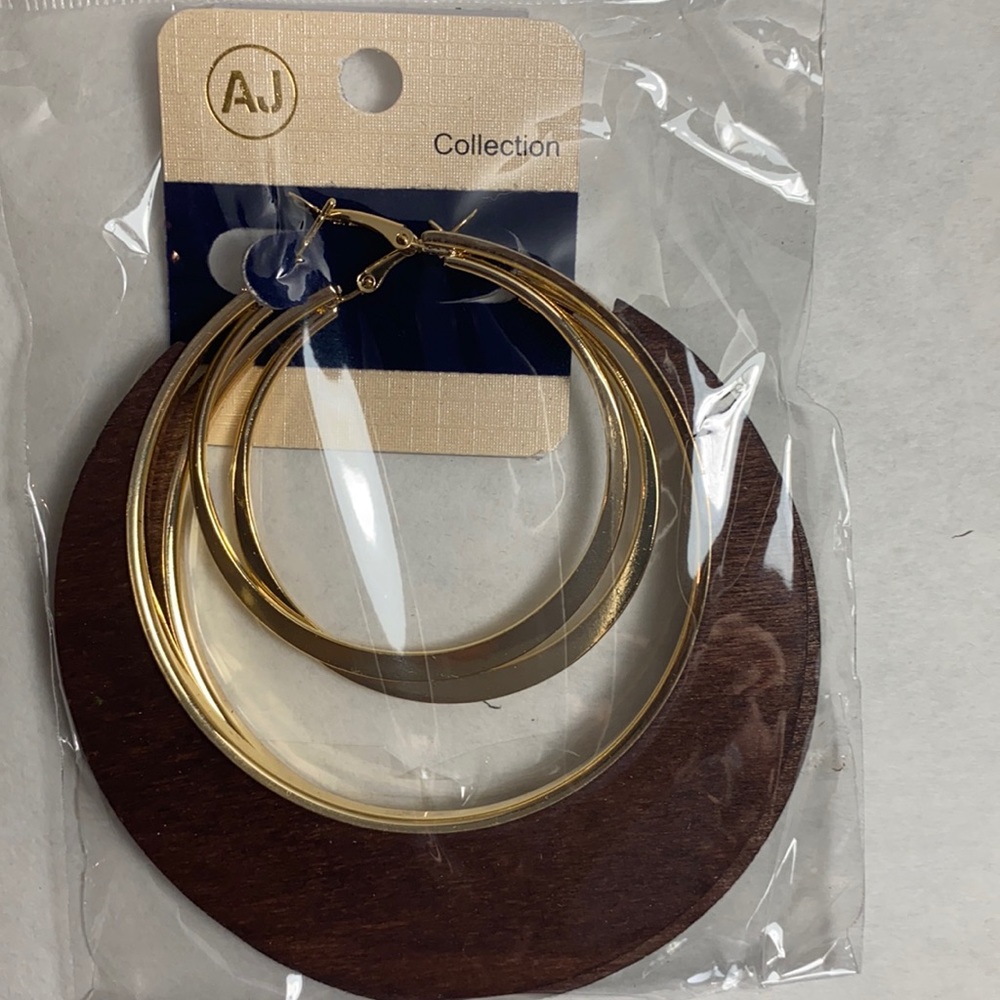 Oversized 3.5 Inch Dark Brown Wood Earrings